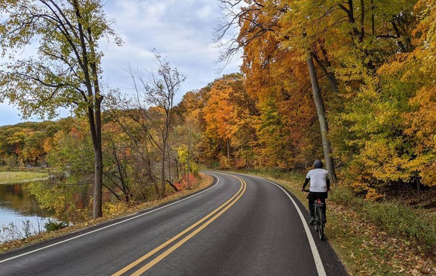 Fall bike ride along Huron River