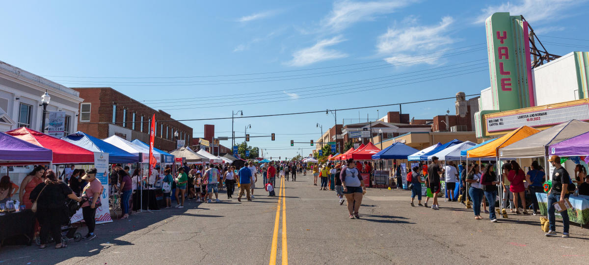 Fiestas de Las Americas attendees walking around Historic Capitol Hill