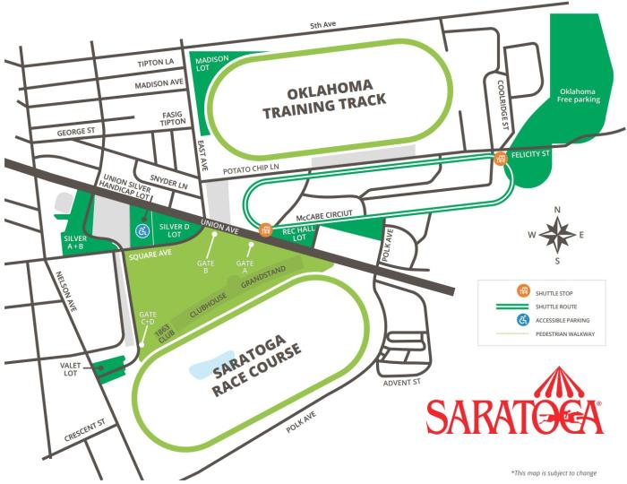 map with streets and parking lots