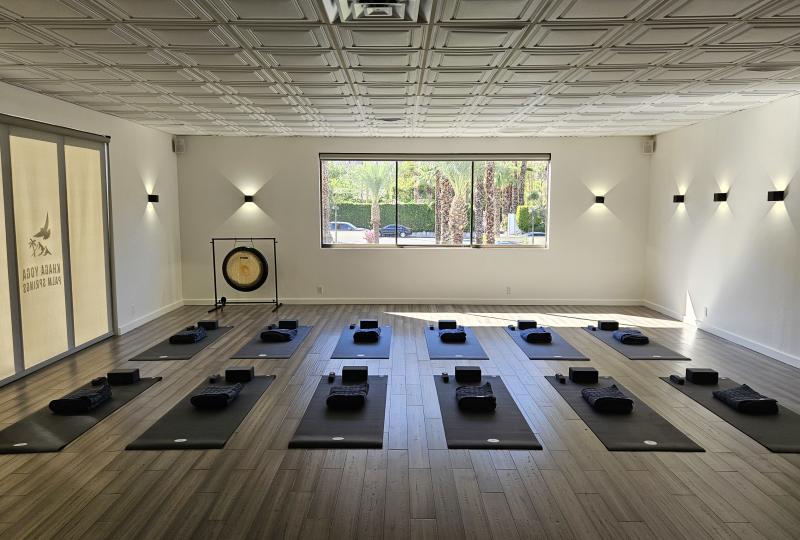 Interior of Khaga Yoga studio in Palm Springs