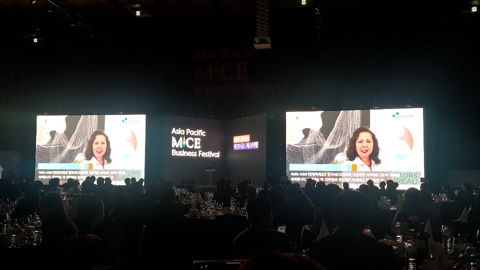 보도자료_2019 아시아 태평양 MICE 비즈니스 페스티벌 만찬, 괌정부관광청장 필라 라구아나 축하 메시지