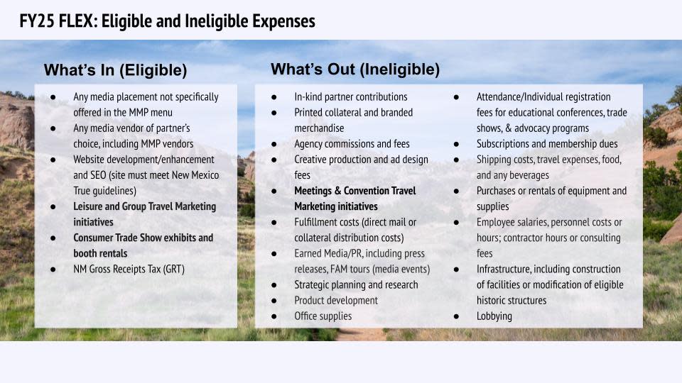 FY25 CoOp Flex Eligible and Ineligible Expenses