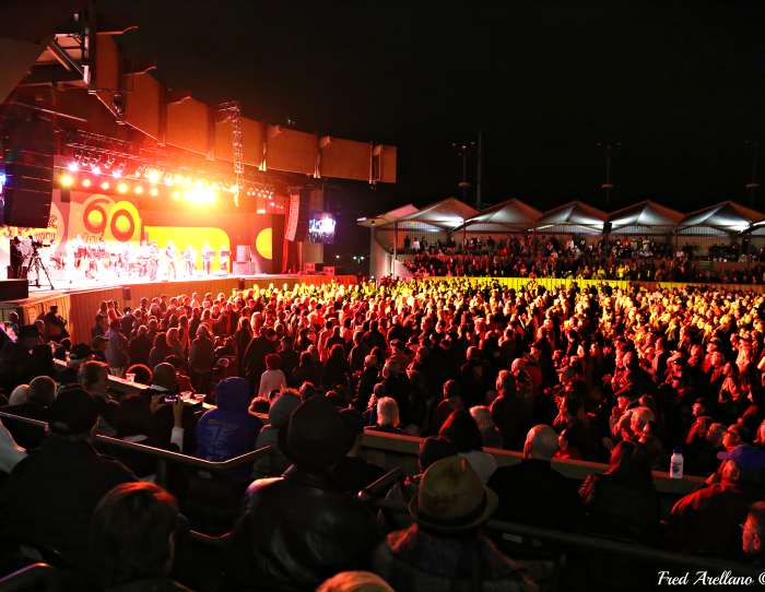 Monterey Jazz Festival stage and crowd at night