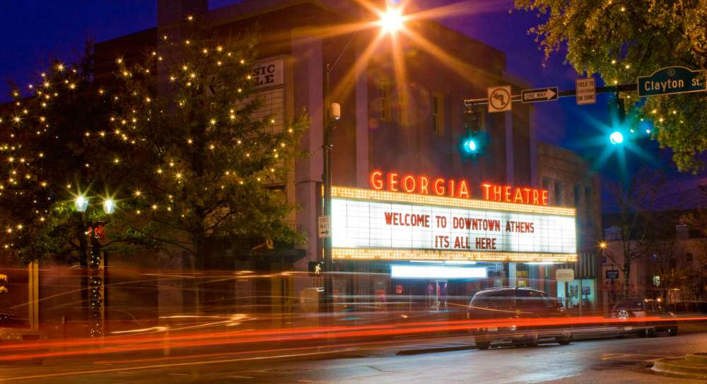 Downtown Athens Georgia Theatre Marquee in lights