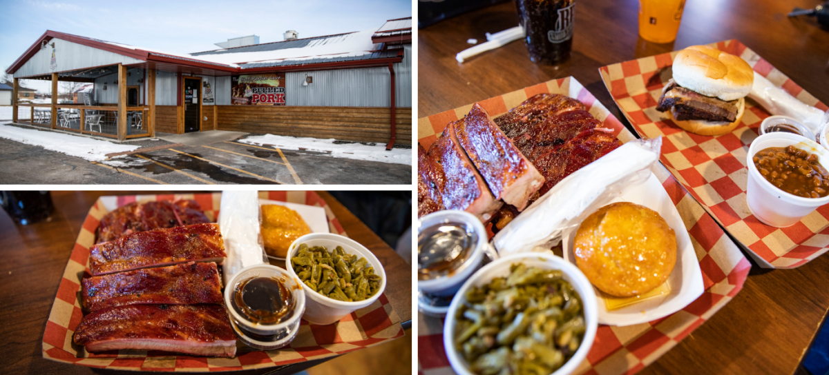 Collage of photos of BBQ from BP Smokehouse in Tomah, WI
