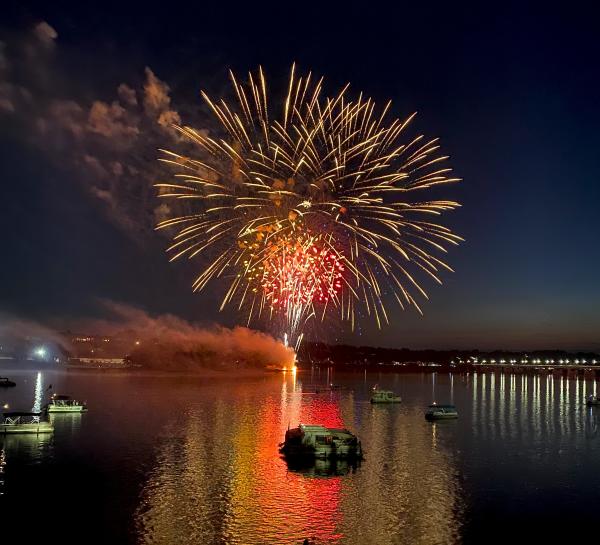 fireworks over the Susquehanna River at Kipona Festival