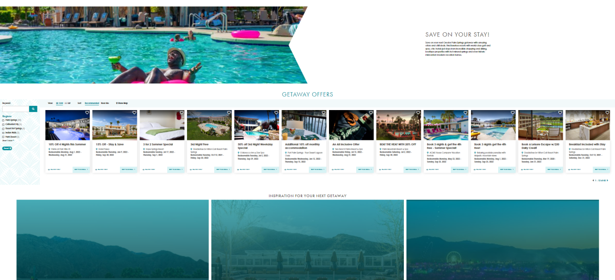 Getaway Offers Page - Partnership