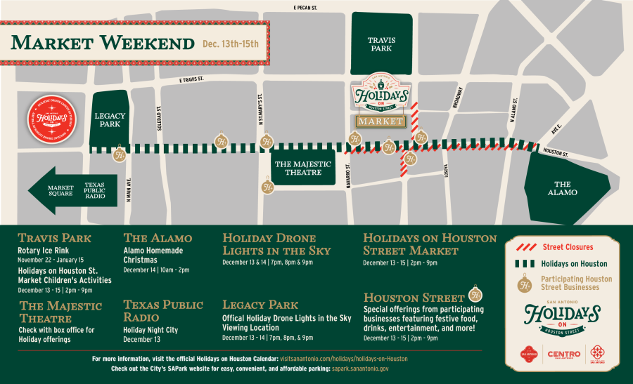 Graphic Map of Holidays on Houston Street Market Event