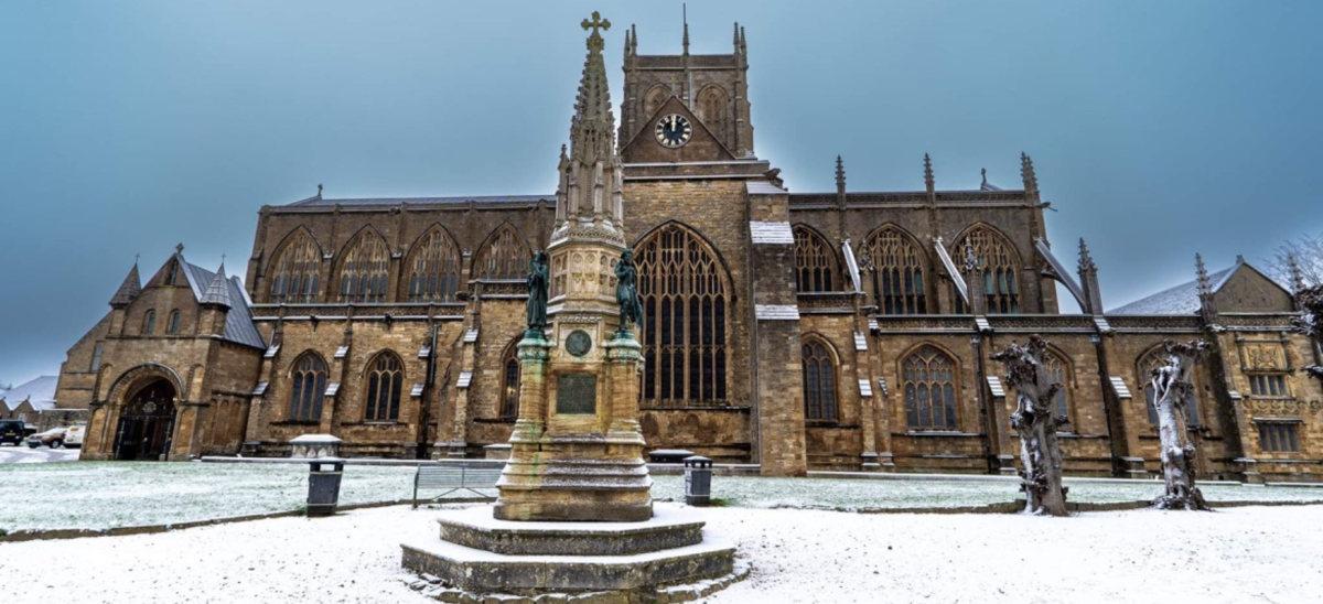 Sherborne Abbey in the winter