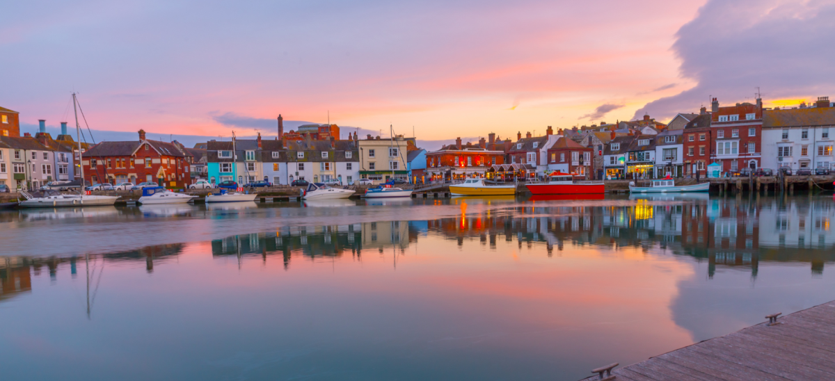 Weymouth harbour at sunset