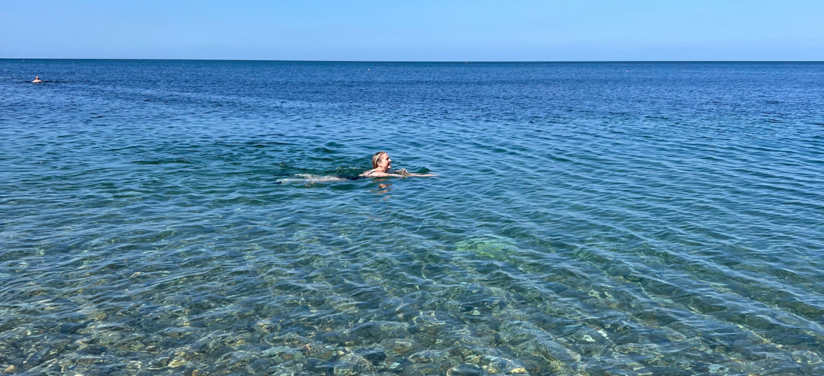 Swimmer at Chesil Cove