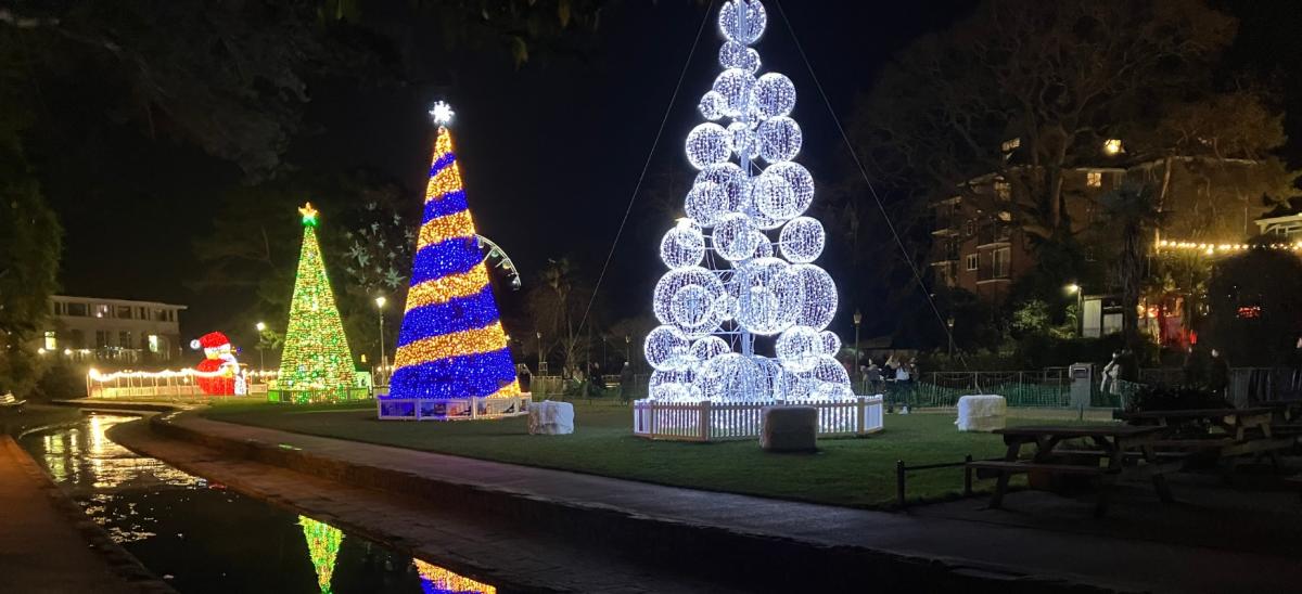 Bournemouth Christmas Tree Wonderland illuminated light trail