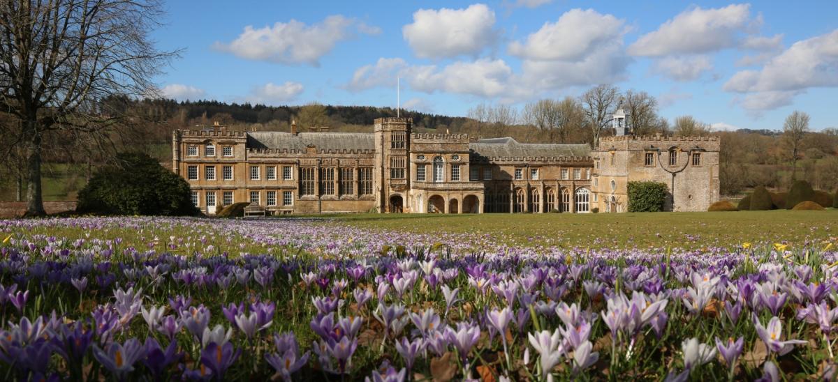 Forde Abbey and Gardens near Chard during springtime