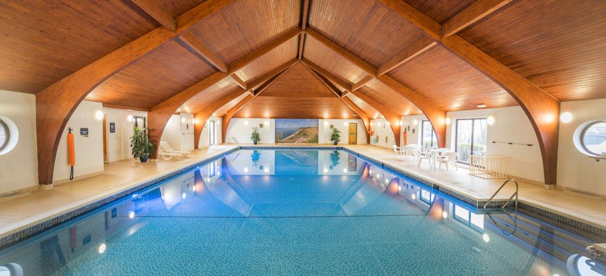 The indoor swimming pool at Highlands End Holiday Park in Dorset