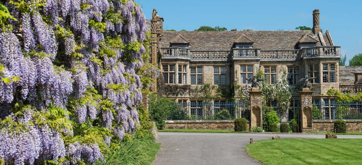 Mapperton House and Gardens in Dorset during springtime
