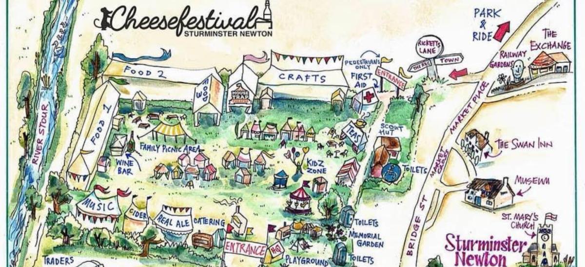 Sturminster Newton Cheese Festival map
