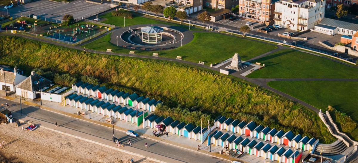 An aerial view of Swanage Recreation Ground in Dorset