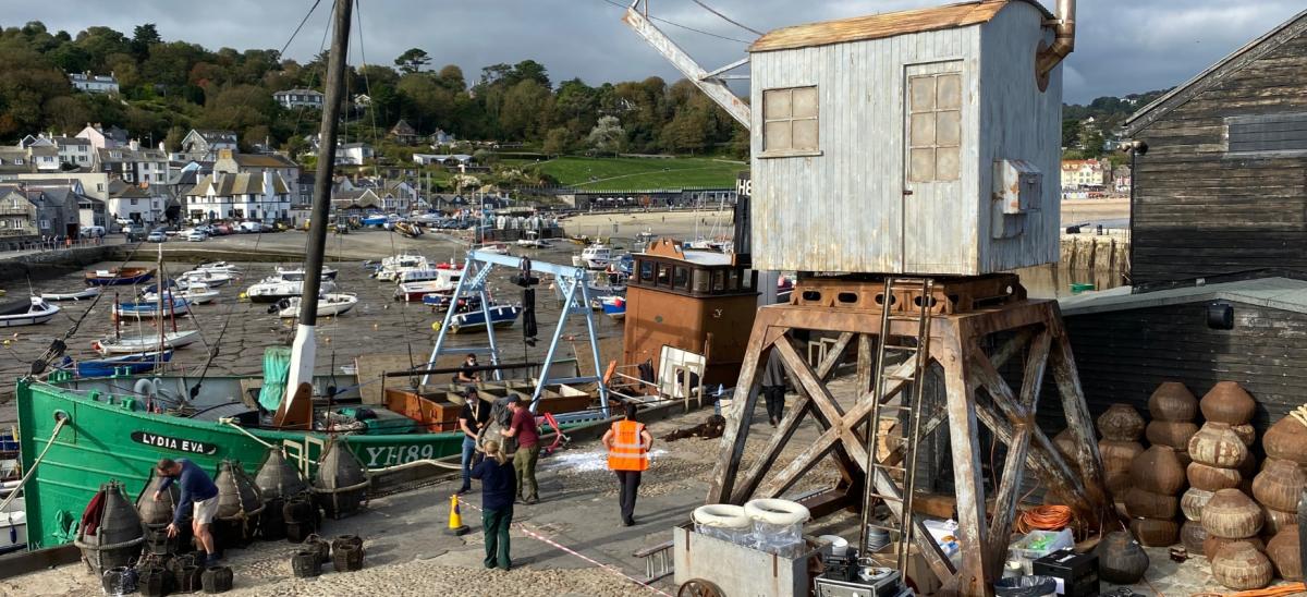 Warner Bros. Pictures Wonka movie filming location at The Cobb harbour in Lyme Regis Dorset