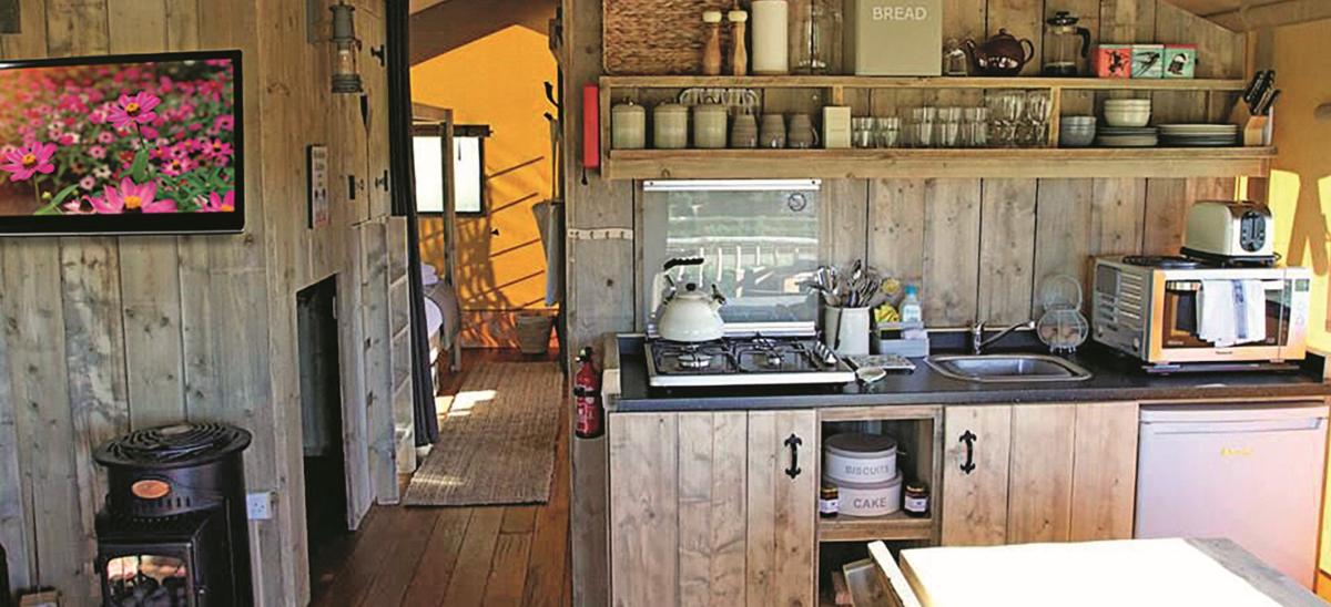 Kitchen in one of Parkdean's glamping experiences