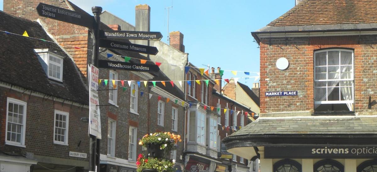Market Street in Blandford Forum, Dorset