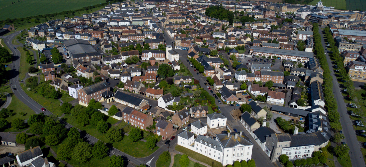 Aerial view of Poundbury