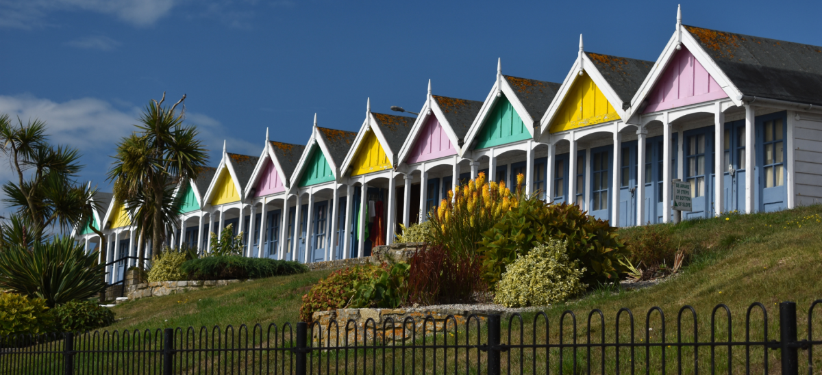 Colourful chalets at Greenhill Gardens