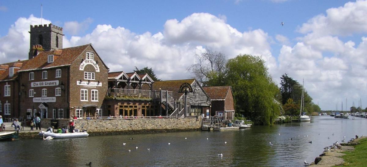 Wareham Quay, St Mary's Church and the River Frome in Dorset