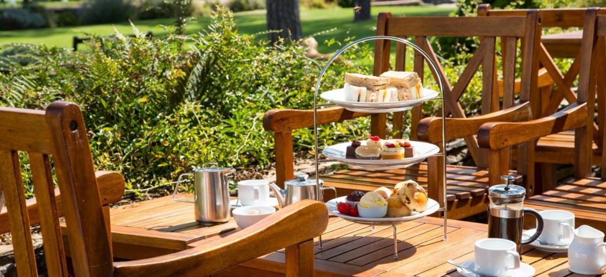 Afternoon tea at Knoll House Hotel, Studland, Dorset