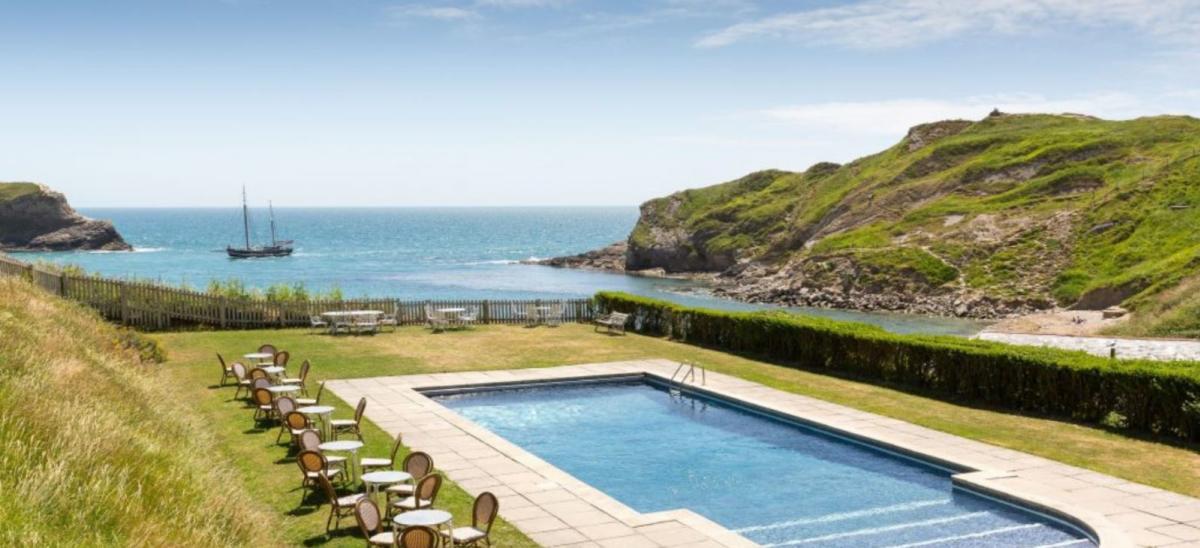 Outdoor swimming pool at Rudds of Lulworth, Dorset