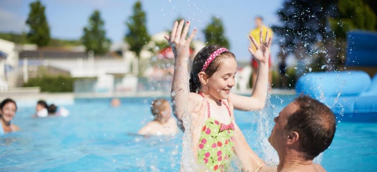 Outdoor swimming pool at Seaview Holiday Park, Dorset