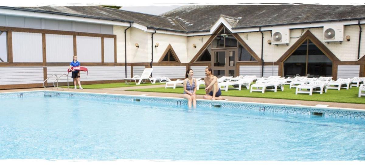 Outdoor swimming pool at Waterside Holiday Park, Dorset