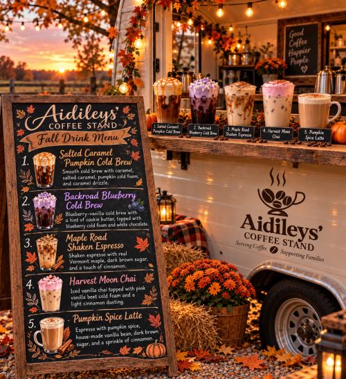 Aidiley's Coffee Stand Fall Menu 2026