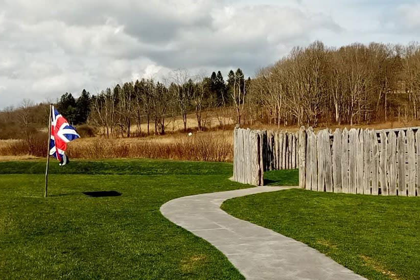 a flag in the battlefield