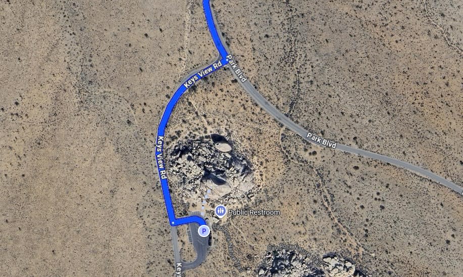 Keys View Road in Joshua Tree