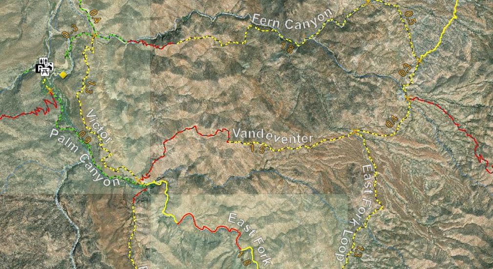 vandeventer Trail Palm Canyon Map