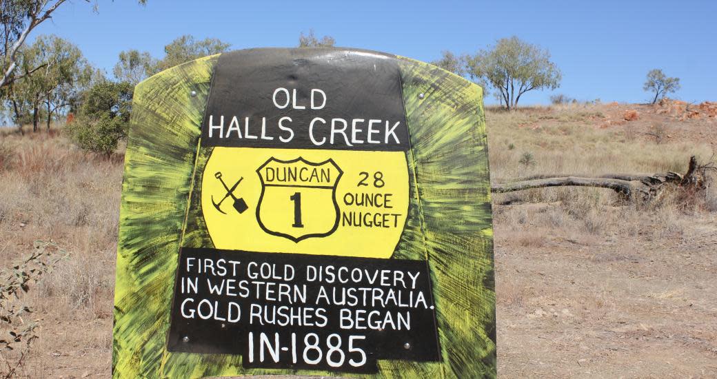 Old Halls Creek, first gold nugget in 1885