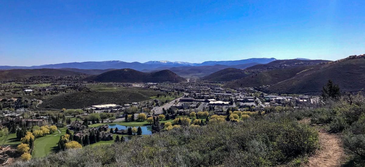 Scenic view of golf course and PC hill from Armstrong hiking trail