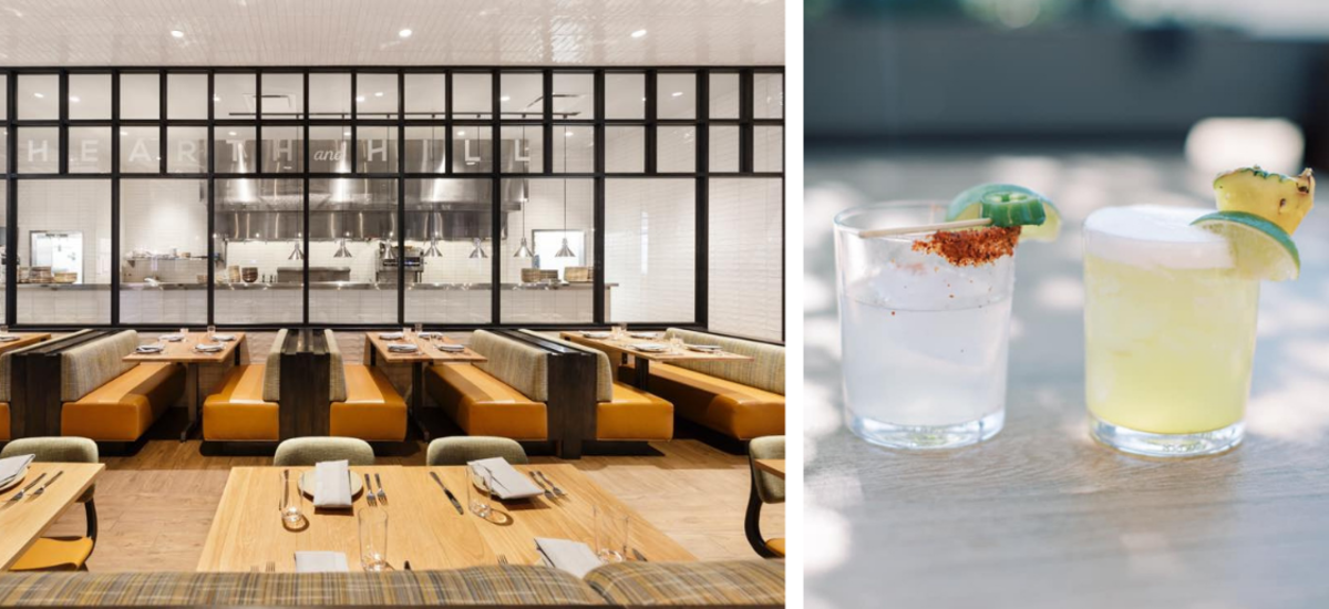 interior restaurant and two cocktails