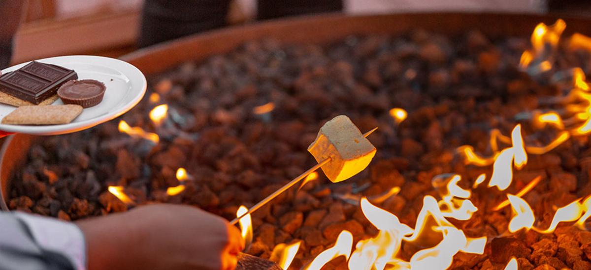 Roasting Smores over a firepit