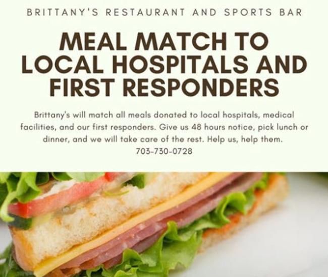 Brittany's Meal Match add for first responders