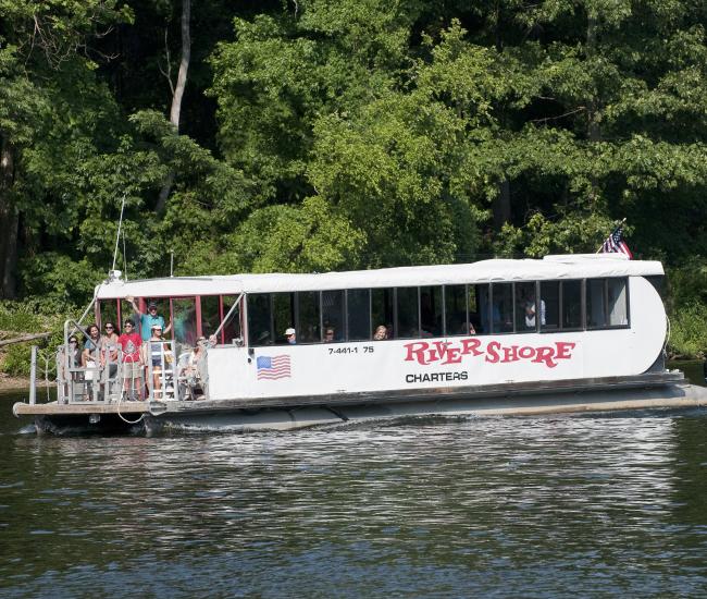 Rivershore charters boat on the occoquan river