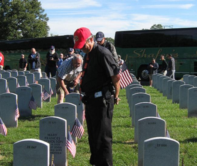 Military Reunion group touring Quantico National Cemetery