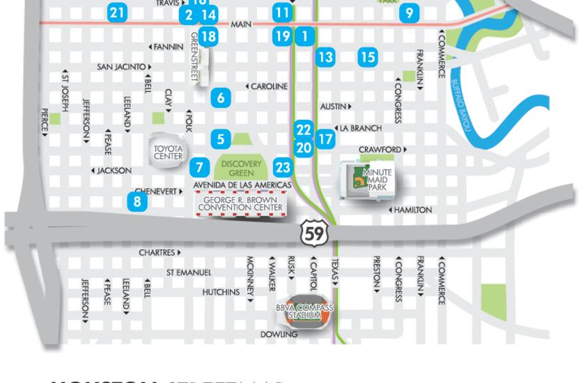 Houston Downtown Map Of Streets