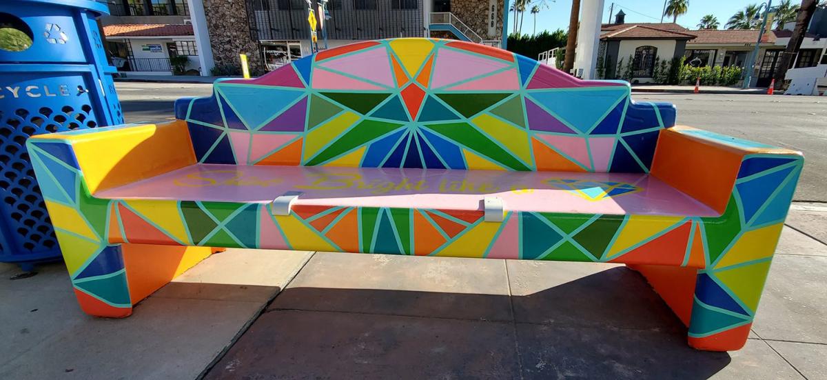 Palm Springs colorful bench