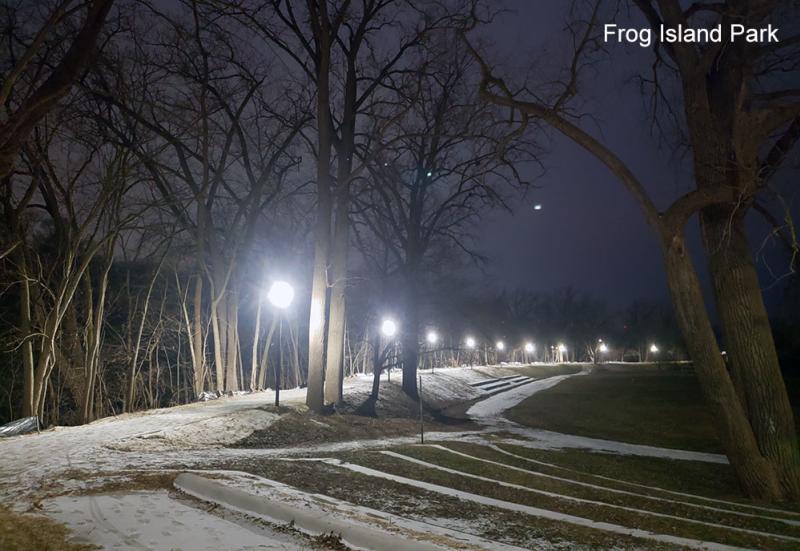 New lights in Frog Island Park, Ypsilanti, MI