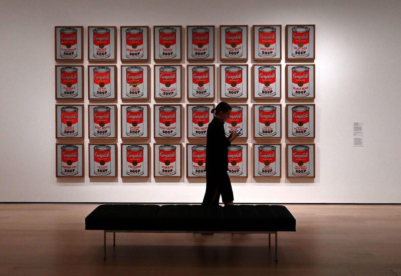 andy warhol campbell's soup can exhibit at the new york museum of modern art