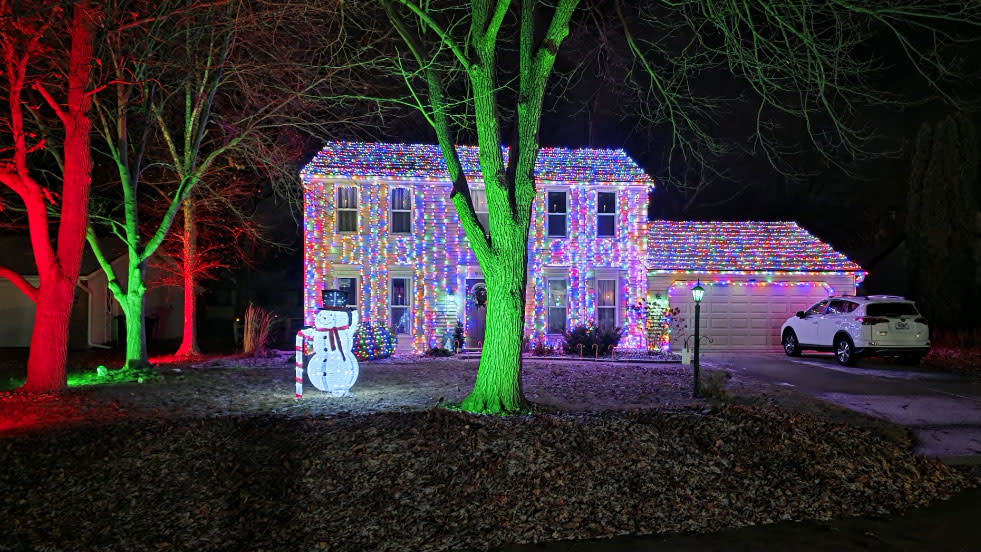Holiday lights on display at 8129 Redstone Drive in Fort Wayne