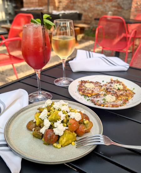 Apizza Panzanella Salad / Corn Fritters