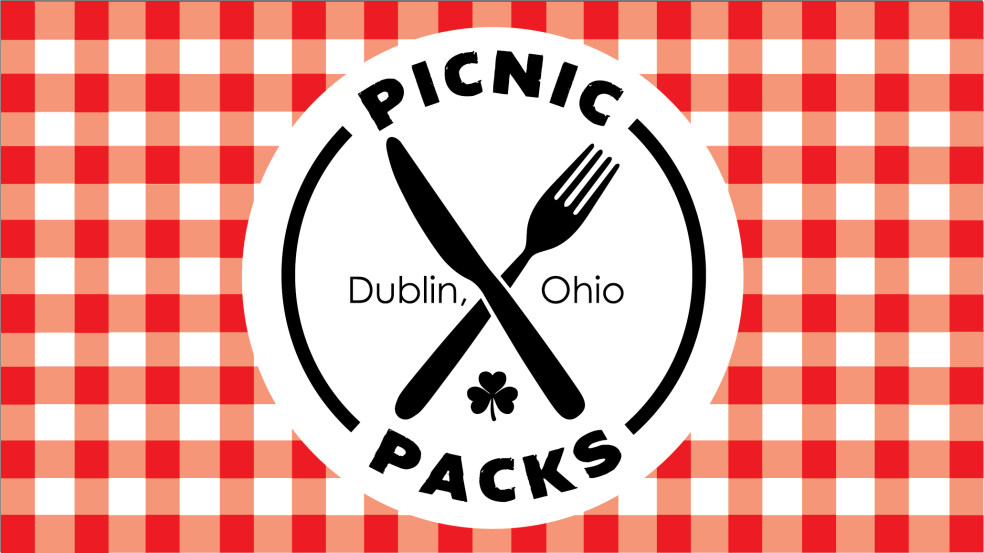 Red and white plaid Picnic Packs Logo