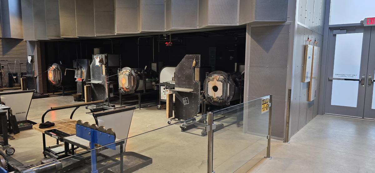 An image of the teaching kilns at the Flint Institute of Arts.